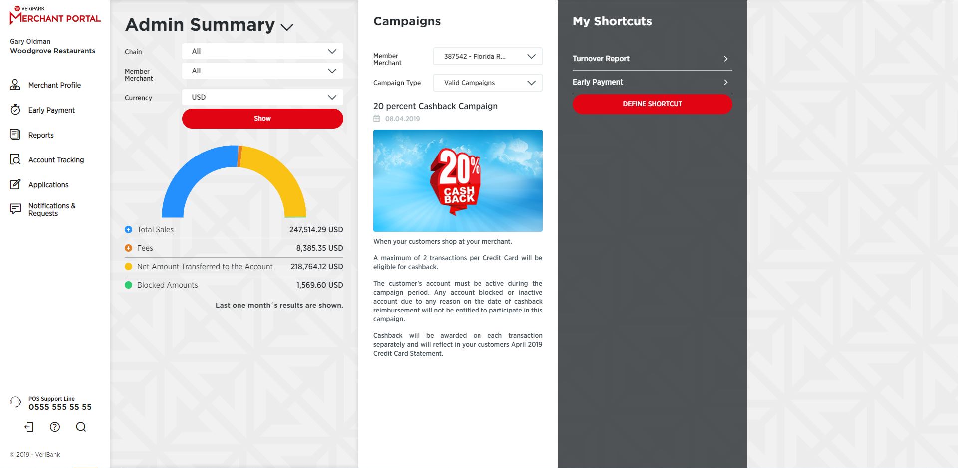 Merchant Portal Solution screens