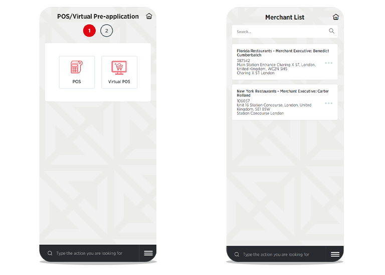 Merchant Portal Solution screens