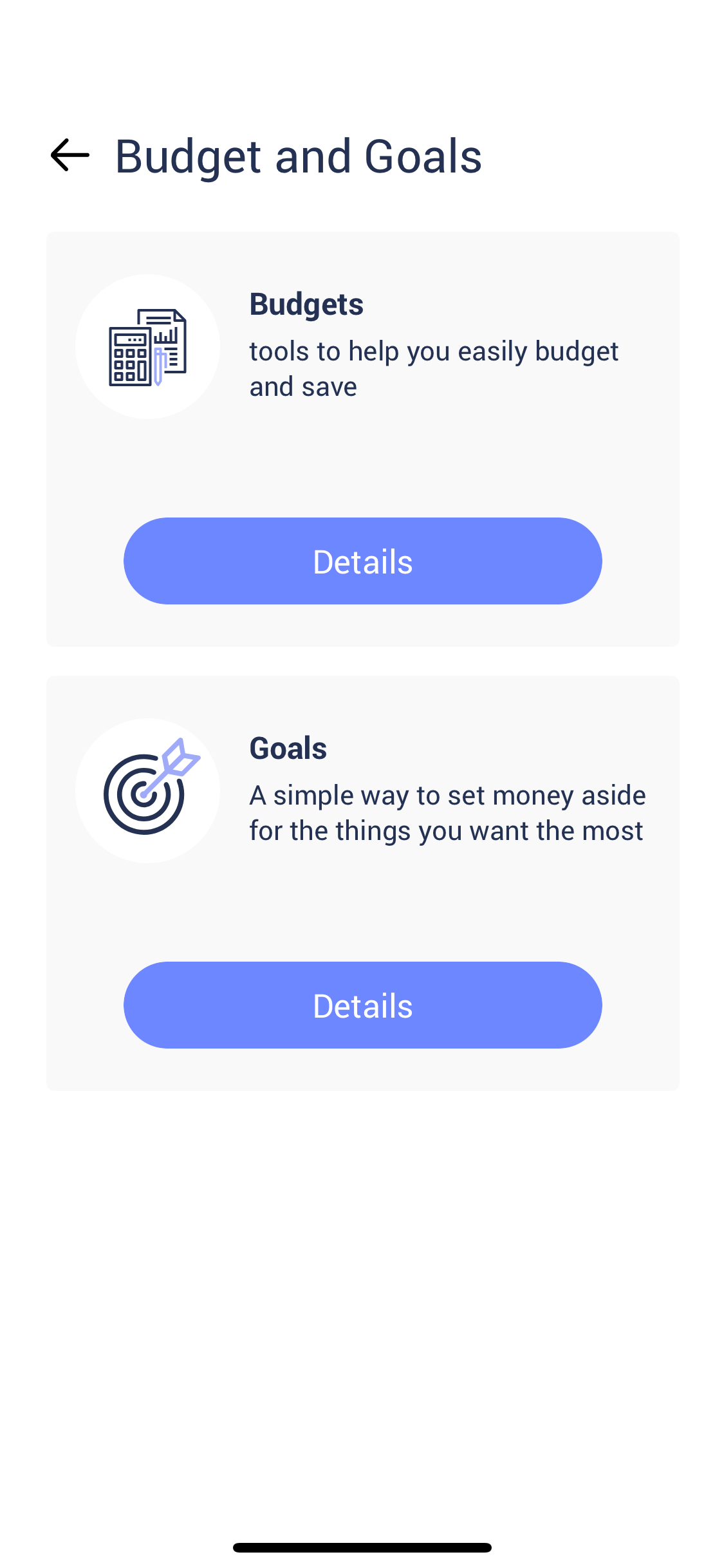 Personal Finance Management screen