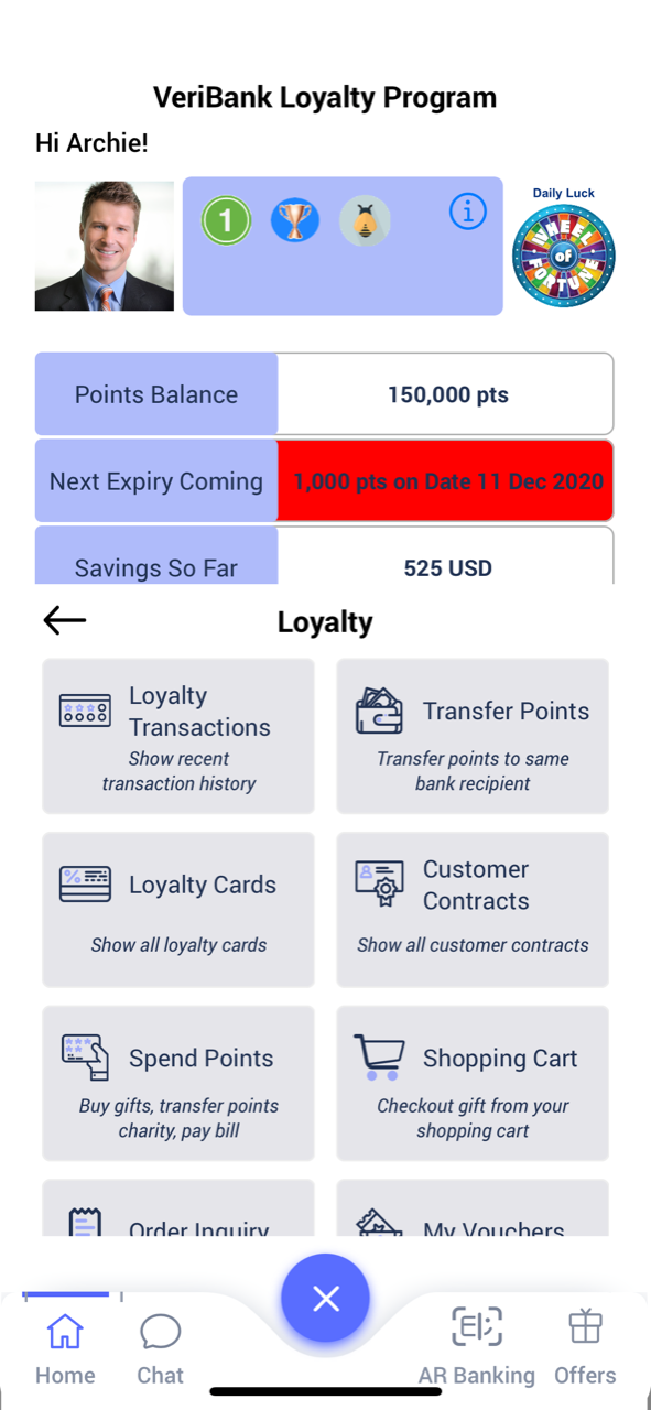 mobile banking solution screen