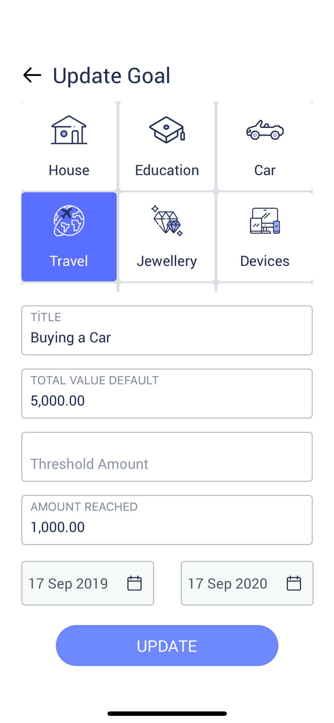 mobile banking solution screen