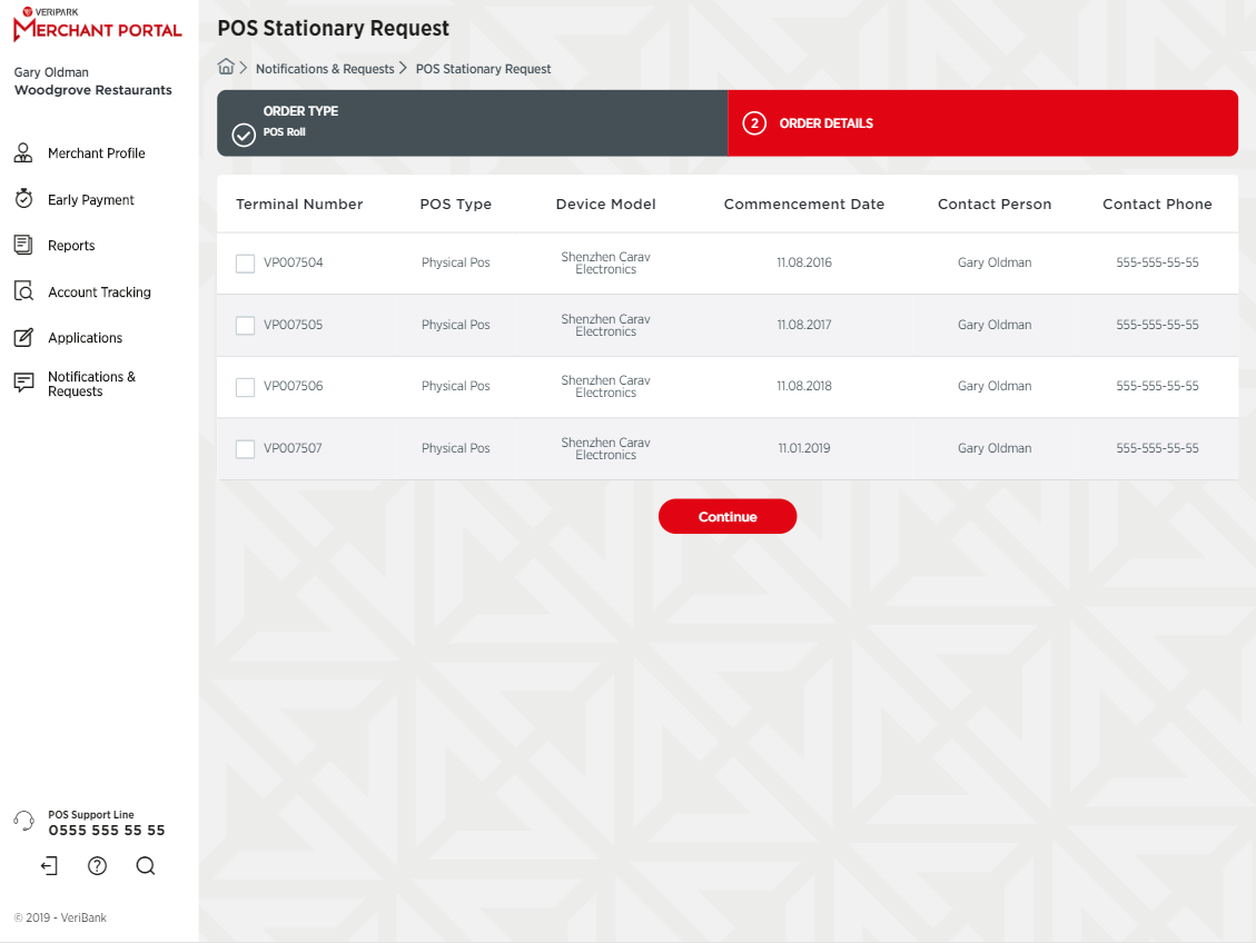 Merchant Portal Solution screens