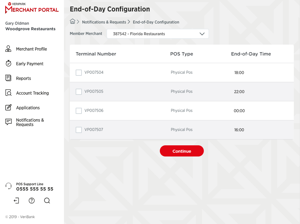 Merchant Portal Solution screens