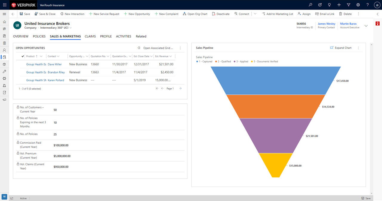 Insurance - Single View of the Broker - screenshot