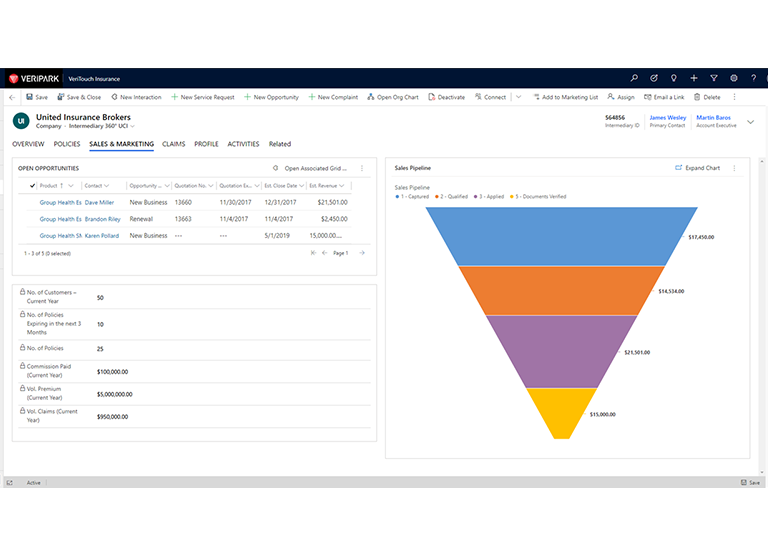 Insurance - Single View of the Broker - screenshot