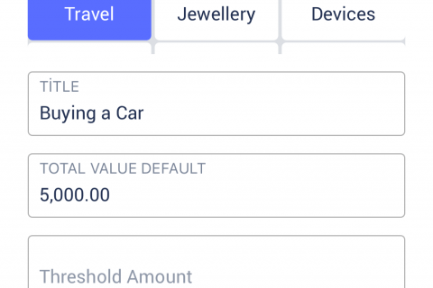 Personal Finance Management screen