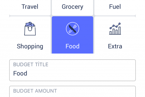 Personal Finance Management screen