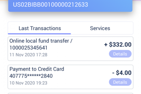 mobile banking solution screen