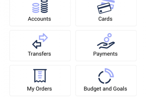 mobile banking solution screen