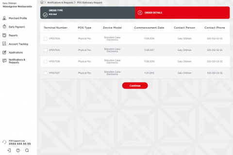 Merchant Portal Solution screens
